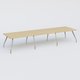 K5 table bench 420*120 cm. Plateau Chêne clair et pietement Chrome avec base chromé.