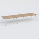 K5 table bench 420*120 cm. Plateau Noyer et pietement Blanc avec base chromé.