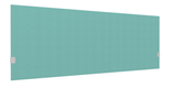 SECRET Panneau-écran acoustique H74cm pour poste solo L.180cm. 2 faces tissu SYNERGY coloris menthe givrée. pinces de fixation réglables en hauteur coloris aluminium