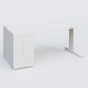 K1 Plateau droit 180x80 avec tour de rangement sous plateau à gauche. Plateau Blanc et pietement Blanc