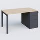 K3 Plateau droit 140x80 avec caisson métalique sous le plateau. Plateau Hêtre et pietement Anthracite