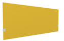 SECRET Panneau-écran acoustique H74cm pour poste solo L.160cm. 2 faces tissu LUCIA coloris jaune. pinces de fixation réglables en hauteur coloris aluminium