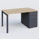 K3 Plateau droit 140x80 avec caisson métalique sous le plateau. Plateau Chêne naturel et pietement Anthracite