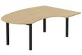 K3- Plan compact 90° asymétrique Manager 190x141x104/60cm sur pied de soutien - retour à droite -Finitions = Plateau : Chêne (CE) /Piétements : noir