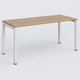 K3 Plateau droit 160x70 pieds fixe. Plateau Noyer et pietement Blanc.