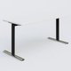 Module droit gamme Pure 160-70 cm. Plateau Blanc et pietement Noir/Chrome.