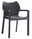 SOFIA-Fauteuil en polypropylène renforcé fibre de verre-Finition noir (PNR)