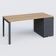 K3 Plateau droit 160x80 avec caisson métalique sous le plateau. Plateau Noyer et pietement Anthracite