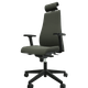 SO PRETTY - Fauteuil manager + têtière + accotoirs. Mécanisme synchrone décalé avec translation d'assise. Tissus Cuir Pleine Fleur Gris Foncé SQG SQG