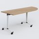 Module d'angle 90° Droite gamme Arca 200-80 cm. Plateau Noyer et pietement Blanc.