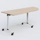 Module d'angle 90° Droite gamme Arca 200-80 cm. Plateau Hêtre et pietement Blanc.