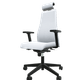 SO PRETTY - Fauteuil manager + têtière + accotoirs. Mécanisme synchrone décalé avec translation d'assise. Tissus Lucia Gris clair YBD YBD