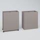 Poubelle 2 Modules HT 75 cm la HT 60 cm Prof. 30 cm avec roulettes . Coffre Gris
