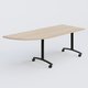 Module d'angle 90° Gauche gamme Arca 200-80 cm. Plateau Hêtre et pietement Noir.