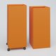 Poubelle 2 Modules HT 75 cm Larg. 30 cm Prof. 60 cm avec roulettes . Coffre Orange