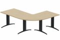 K2- Ensemble panoramique Plan principal 180x80 + angle 90° et retour 80x80 -Finitions : PLATEAUX: CHENE (CE) / PIETEMENTS: ANTHRACITE (AN)