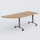 Module d'angle 90° Gauche gamme Arca 200-80 cm. Plateau Noyer et pietement Aluminium.