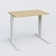 K1 Plateau droit 80x60 pieds fixe. Plateau Chêne clair et pietement Blanc