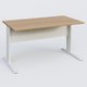 K1 Plateau droit 140x80 avec voile de fond métal. Plateau Noyer et pietement Blanc