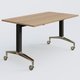 Module droit de la gamme LEM 140-80 cm. Plateau Noyer et pietement Noir/Chrome.