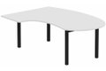 K3- Plan compact 90° asymétrique Manager 190x141x104x60cm sur pied de soutien - retour à gauche -Finitions : PLATEAUX: BLANC (BL) / PIETEMENTS: NOIR GRAINE MAT (NG ) / 