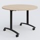 Table ronde gamme Arca D110 cm. Plateau Hêtre et pietement Noir.