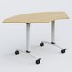 Module 1/4 de couronne pour table abattante gamme Arca 120-120 cm. Plateau Chêne clair et pietement Blanc.