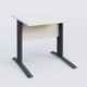 K1 Plateau droit 80x80 avec voile de fond bois. Plateau Blanc et pietement Anthracite