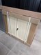 Armoire à rideaux hauteur 69,5 cm largeur 80 cm coffre antracite et rideaux couleur beige