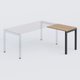 K3 retour direct 80x60cm sur pieds P.60cm. Plateau Noyer et pietement Anthracite