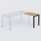K3 retour direct 80x60cm sur pieds P.60cm. Plateau Noyer et pietement Noir Mat