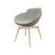 Coco - Fauteuil 4 pieds bois naturel (W1). Tissu Int Synergy Gris Clair SY08 (S08) - Tissu Ext Synergy Gris Clair SY08 (S08)