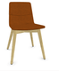 MELODY chaise 4 pieds bois. face intérieure tissu STEP mélange orange chiné face extérieure tissu step mélange coloris orange chiné piétement frêne brun