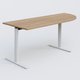 Module d'angle 90° intégré à droite, gamme Pure 200-80 cm. Plateau Noyer et pietement Blanc.