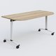 Module d'extrémité pour table abattante gamme Arca 165-80 cm. Plateau Chêne naturel et pietement Blanc.