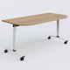 Module d'extrémité pour table abattante gamme Arca 165-80 cm. Plateau Noyer et pietement Blanc.