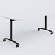 Module d'extrémité pour table abattante gamme Arca 165-80 cm. Plateau Blanc et pietement Noir.