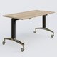 Module droit de la gamme LEM 140-70 cm. Plateau Chêne naturel et pietement Noir/Chrome.