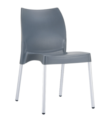 POLYPROPYLENE - CHAISES  - PALERME- Chaise empilable  en polypropylène structure en aluminium anodisè -Finition assise Anthracite(PAN)