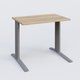 K1 Plateau droit 80x60 pieds fixe. Plateau Chêne naturel et pietement Aluminium