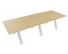 TABLE RECTANGULAIRE 2 PLATEAUX 280X120CM SUR STRUCTURE X3 MEETING. Plateau Chêne clair et piètement Blanc.