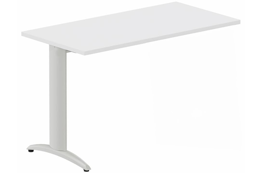 Module composable pied i, L.120xP.60cm, suivant, plateau blanc, structure aluminium, plateau blanc, structure aluminium