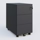 Caisson métal slim sur roulettes 3 tiroirs H57xL32xP54cm/ anthracite