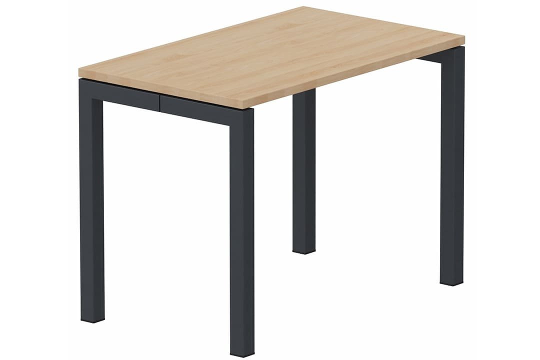 Module composable pied arche L.120xP.60cm, départ, plateau hêtre, structure anthracite