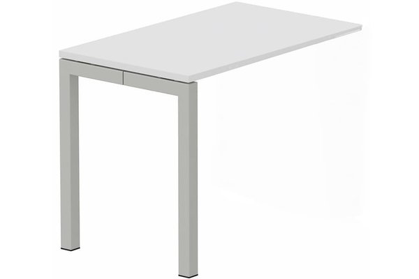 TABLES DE FORMATION - Composables piétement "Arche" - Module composable pied arche L.120xP.60cm, suivant, plateau blanc, structure aluminium