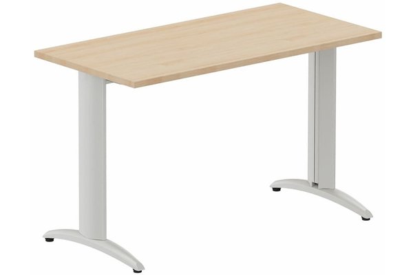 TABLES COMPOSABLES - Module départ - Module composable pied i, L.120xP.60cm, départ, plateau hêtre, structure aluminium, plateau hêtre, structure aluminium