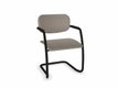 DIVA fauteuil dos tissu. piétement luge laqué noir assise et dossier tissu BERTA coloris marron glacé