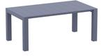 MANHATTAN- Table extensible en polypropylène renforcé de fibre de verre -L180>220 cm x100cm- Finition: plateau anthracite/piètement anthracite