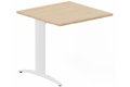 Module composable pied i, L.80xP.80cm, suivant, plateau hêtre, structure blanc, plateau hêtre, structure blanc