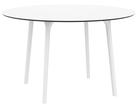 POLYPROPYLENE - TABLES  - OSLO-Table plateau stratifiè compact ép.12mm, piètement entierement moulè thermoplastique-diam 120 -Finition: Finition:plateau Blanc/piètement Blanc(BLBL)